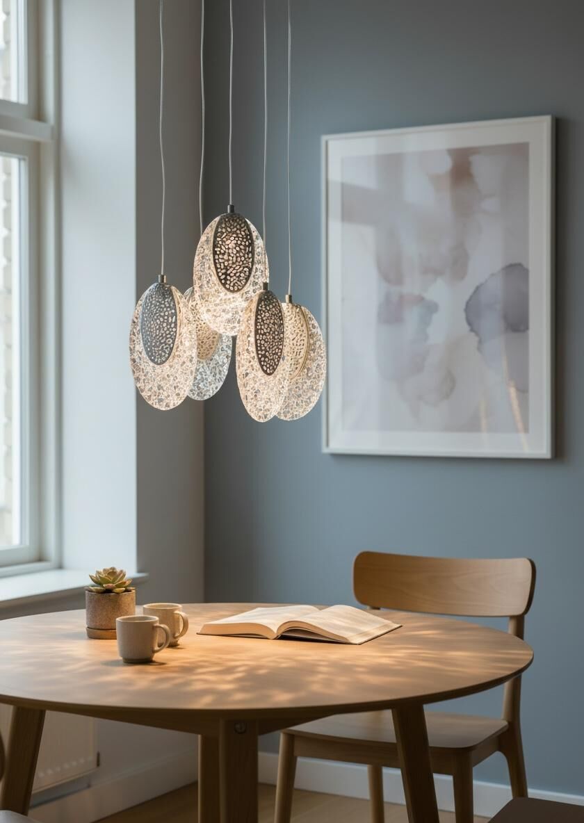 3 Renk İstiridye Model 4+1 Lüx Sarkıt Led Avize