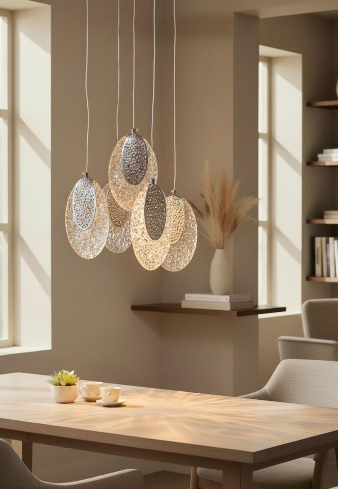 3 Renk İstiridye Model 4+1 Lüx Sarkıt Led Avize