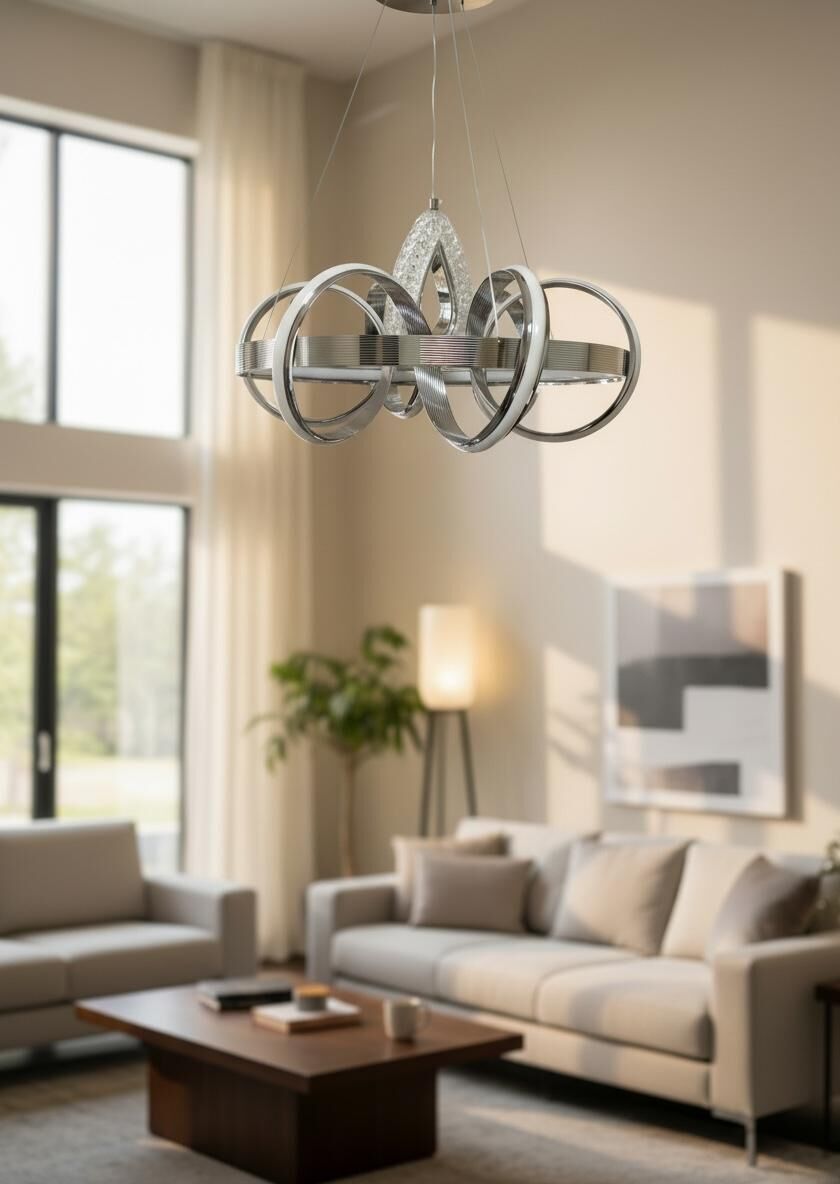 3 Renk Çizgili Kasa Kuzey Yıldızı Lüx Led Avize