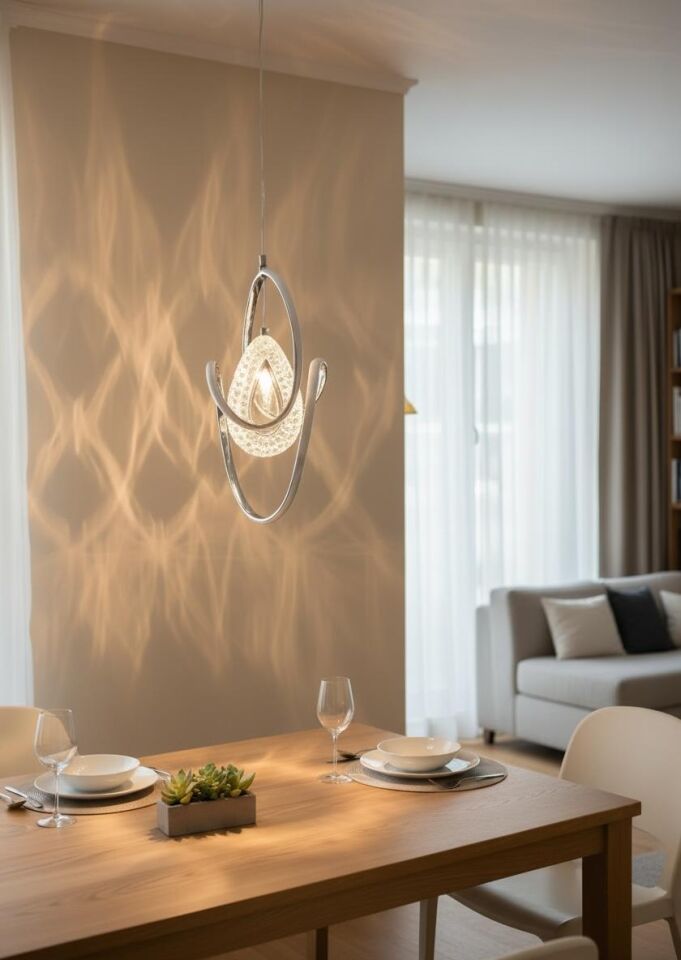 3 Renk Kristal Damla Model Tekli Sarkıt Led Avize