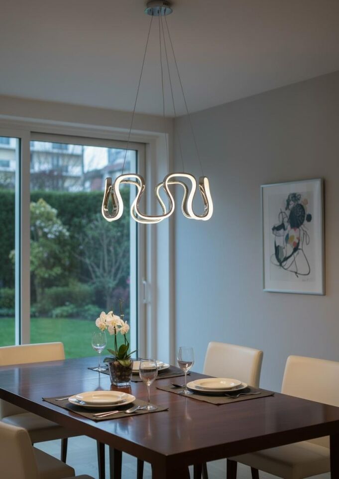 3 Renk Kıvrım Model Led Avize