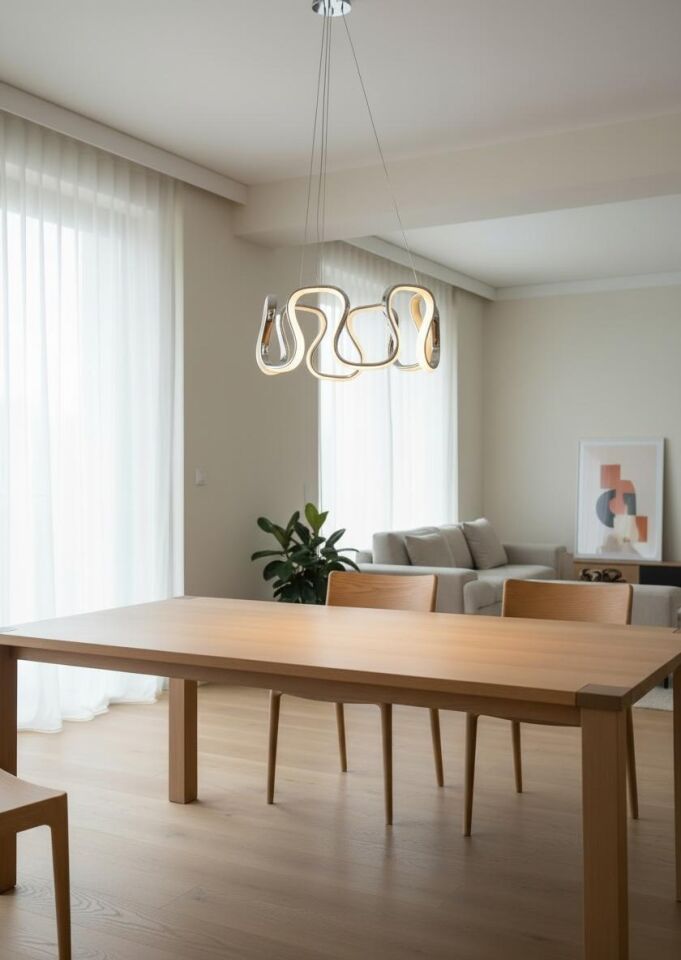3 Renk Kıvrım Model Led Avize