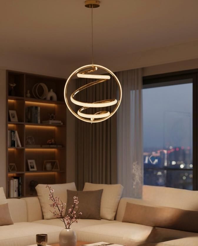 3 Renk Yuvarlak Dünya Model Led Avize