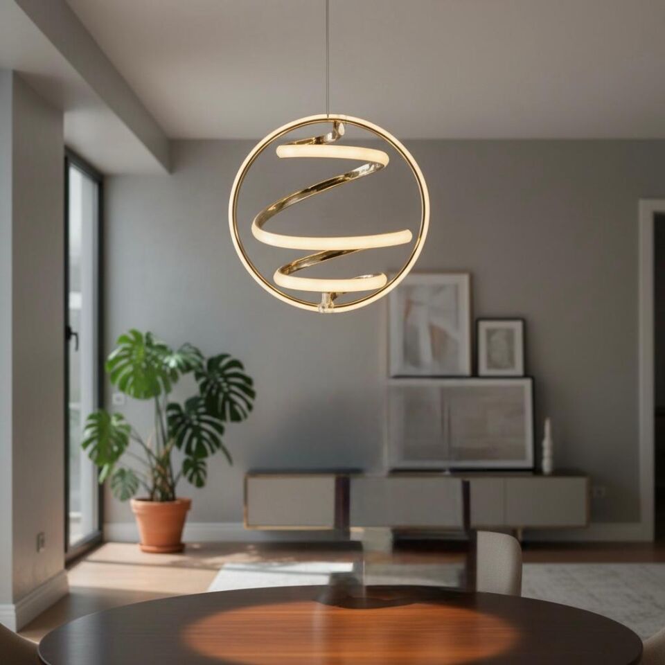 3 Renk Yuvarlak Dünya Model Led Avize