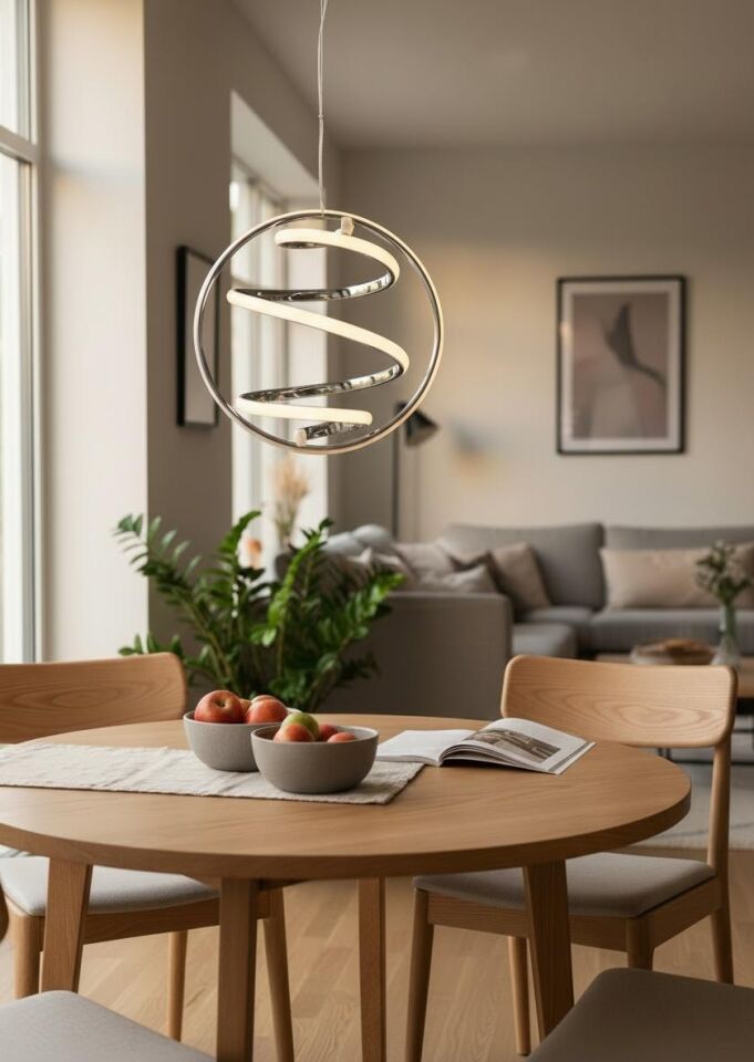 3 Renk Yuvarlak Dünya Model Led Avize