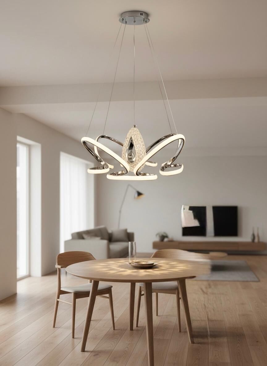 3 Renk 4+1 Lotus Çiçeği model Lüx Led  Avize