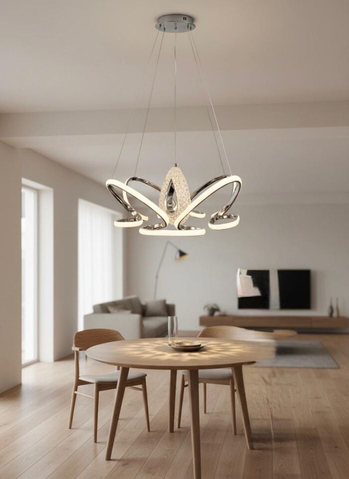 3 Renk 4+1 Lotus Çiçeği model Lüx Led  Avize
