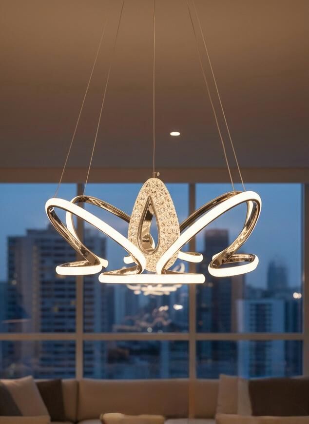 3 Renk 4+1 Lotus Çiçeği model Lüx Led  Avize