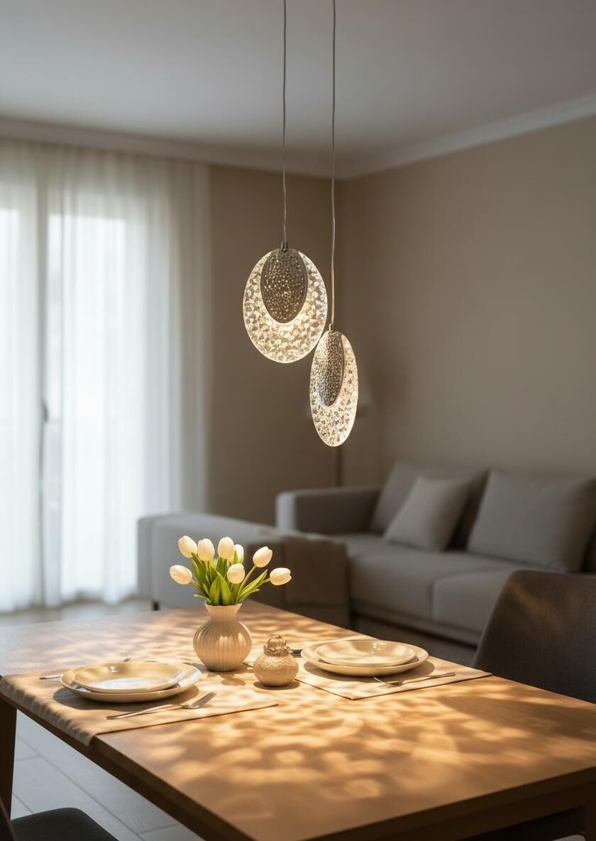 3 Renk Kristal Kasa İkili Sarkıt Led  Avize