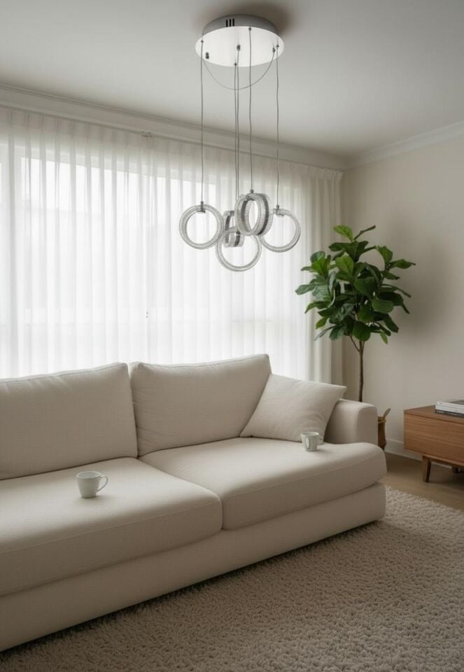 3 Renk 5 li Halka Model Sarkıt  Led Avize