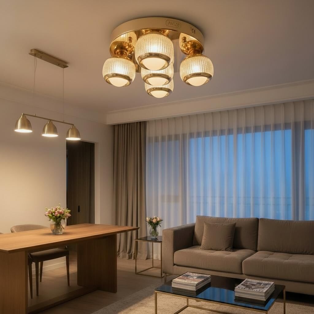 3 Renk 5 Toplu Tavan Plafonyer Led Avize