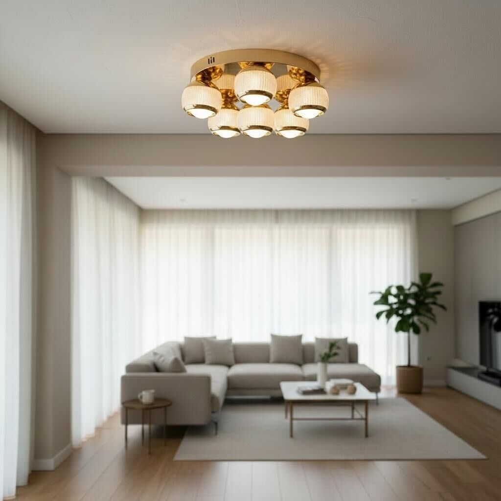 3 Renk  6 Toplu Kumandalı Led Avize